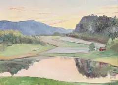 Landscape by Oidentifierad Konstnär, Oil painting, sold Oct 2026