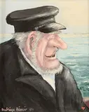 Fisherman by Bert Håge Häverö, 1971, Oil painting, sold Oct 2026