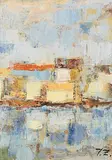 Abstract composition by Julius Zederman, Oil painting, sold Oct 2026