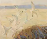 Gulls by Stig Södersten, Oil painting, sold Oct 2026