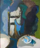 Composition by Sune Lindén, Oil painting, sold Sep 2026