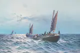 Sailing ship by Johan Ossian-Andersson, Oil painting, sold Sep 2026
