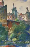 City motif by Oidentifierad Konstnär, Watercolour, sold Sep 2026