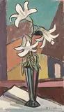 Floral still life by Rolf Svedberg, Oil painting, sold Sep 2026