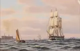 Ship outside Kalmar Castle by Johan Neumann, Oil painting, sold Sep 2026