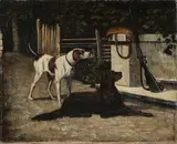 Hunting dogs by Okänd Konstnär, Oil painting, sold Sep 2026