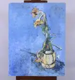 Nature morte aux tournesols et à la bouteile de Chianti by Yvonne Mottet, Huile sur panneau, sold Mar 2026