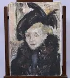 Femme au chapeau noir by Yvonne Mottet, Huile sur toile, sold Mar 2026