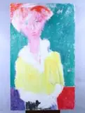 Femme au visage rose by Yvonne Mottet, Huile sur toile, sold Mar 2026