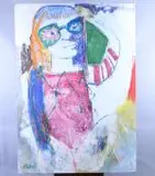 Jeune femme rose aux lunettes by Yvonne Mottet, Huile sur toile, sold Mar 2026
