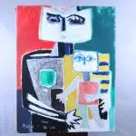 Personnage moderne et enfant by Yvonne Mottet, Huile sur toile, sold Mar 2026