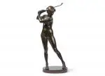 Joueuse de golf, c. 1910 by Wilhelm Krieger, Bronze, sold Nov 2025