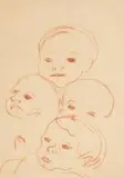 Enfants by Louis Valtat, Sanguine double face, sold Nov 2025
