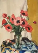 Bouquet de coquelicots by Charles Kvapil, Huile sur toile, sold Nov 2025