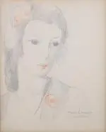 Petit portrait by Marie Laurencin, 1944, Crayons sur papier, sold Nov 2025