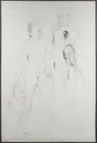Nus au panier et au faisan by Yvonne Mottet, Fusain sur toile, sold Nov 2025