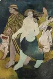 La plage by Yvonne Mottet, Huile sur panneau, sold Nov 2025