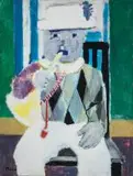 Trompettiste by Yvonne Mottet, Huile sur toile, sold Nov 2025