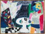 Le palmier by Yvonne Mottet, Huile sur toile, sold Nov 2025