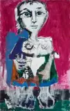 Femme aux seins soleils by Yvonne Mottet, Huile sur toile, sold Nov 2025
