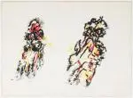 Composition, c. 1968 ou 1972 by Henri Michaux, Acrylique sur papier Arches torchon, sold Nov 2025