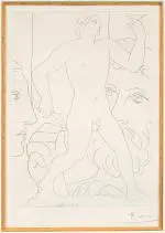 Sculpture d'un jeune homme à la coupe by Pablo Picasso, 1933, Eau-forte sur papier Montval, sold Jun 2025