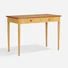 Lady's writing desk, model RY 32 by Hans J. Wegner, 1955, oak, teak, brass, sold Apr 2022