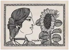 Untitled by Lalu Prasad Shaw, Marker on mount board, offered Feb 2025