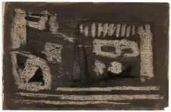 Untitled by Ram Kumar, Ink and wax on paper pasted on mount board, sold Feb 2025