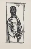 Untitled by F. N. Souza, Felt tip pen on paper, sold Feb 2025