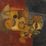 Untitled by K. M. Adimoolam, Oil on canvas, sold Jan 2025