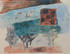 Untitled by Ram Kumar, 2001, Pastel on paper, sold Jan 2025