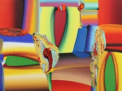 Stretched Bodies by Bose Krishnamachari, Acrylic on canvas, sold Jan 2025