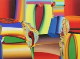 Stretched Bodies by Bose Krishnamachari, Acrylic on canvas, sold Jan 2025