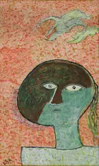 Untitled (Dreaming Angels) by Krishna Shamrao Kulkarni, Acrylic on paper, sold Jan 2025