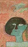 Untitled (Dreaming Angels) by Krishna Shamrao Kulkarni, Acrylic on paper, sold Jan 2025