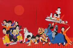 Untitled by Farhad Hussain, Acrylic on canvas, sold Jan 2025