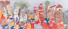 Untitled by Krishen Khanna, Mixed media on paper pasted on aluminium composite panel, sold Jan 2025
