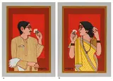 Untitled (Babu) by Lalu Prasad Shaw, Gouache on paper, sold Jan 2025