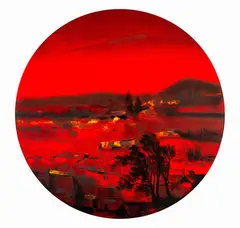 Early Morning in Provence by Paresh Maity, Acrylic and oil on canvas, sold Jan 2025