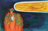 Peacock by Laxman Pai, 1972, Oil on canvas, offered Jul 2025