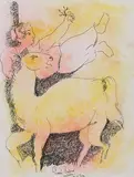 Untitled by Sakti Burman, 2012, Pastel and pen on paper, sold Jul 2025