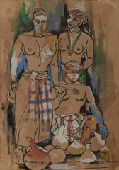 Untitled by A. A. Almelkar, Gouache and watercolour on card, sold Jul 2025