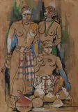 Untitled by A. A. Almelkar, Gouache and watercolour on card, sold Jul 2025