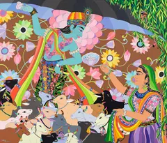 Untitled by Dileep Sharma, 2024, Acrylic on canvas, sold Jul 2025