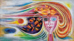 Forms No. 5 by Laxman Pai, 2005, Acrylic on canvas, offered Jul 2025