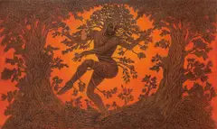 Untitled by Ompal Sansanwal, Acrylic, pen and ink on canvas, sold Jul 2025