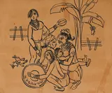 Untitled by A. A. Almelkar, Ink on paper pasted on paper, sold Dec 2025