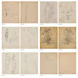 Untitled by F. N. Souza, 1943, Pen and pencil on paper; Pencil on paper, sold Dec 2025