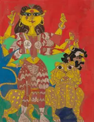 Untitled by K. Laxma Goud, Gouache on cardboard, sold Dec 2025